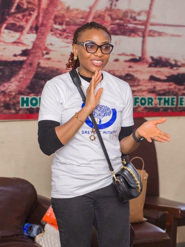 An elderly woman supported during a Grey Life Initiative visit